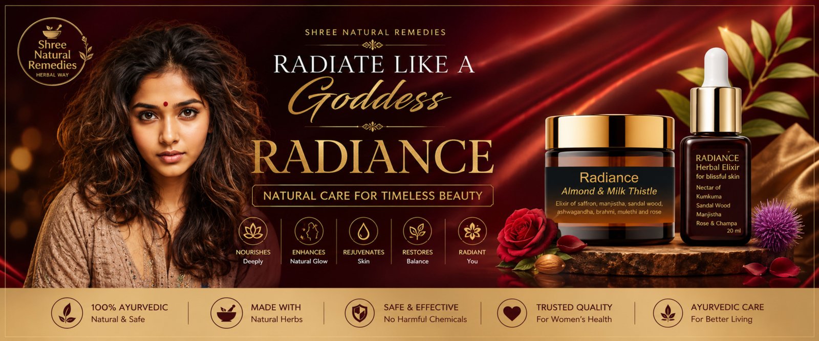 Radiance Milk thistle face cream and serum for healthy and glowing skin